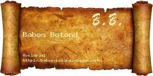 Babos Botond névjegykártya